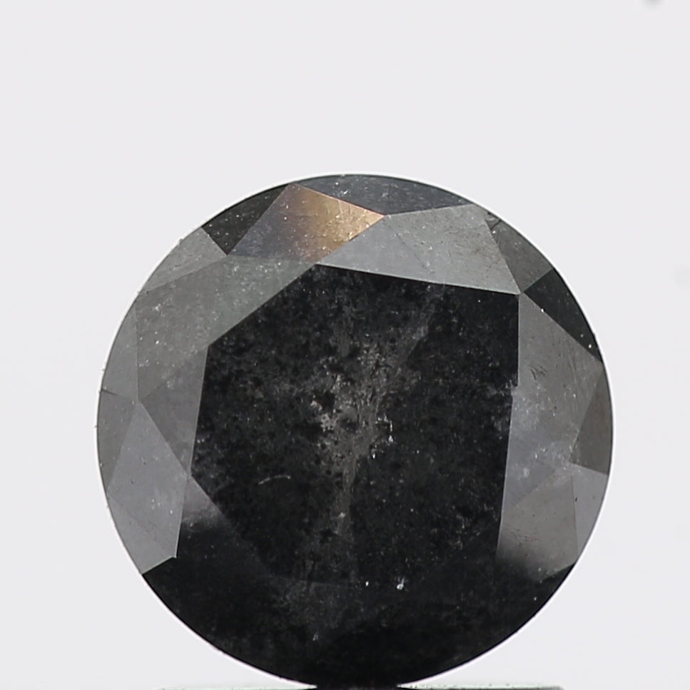 Salt And Pepper Diamond Fancy Gray Color 1.32 CT 6.70 x 4.60 MM Round Brilliant Cut Diamond ! Natural Loose Diamond ! Christmas Gift for Her
