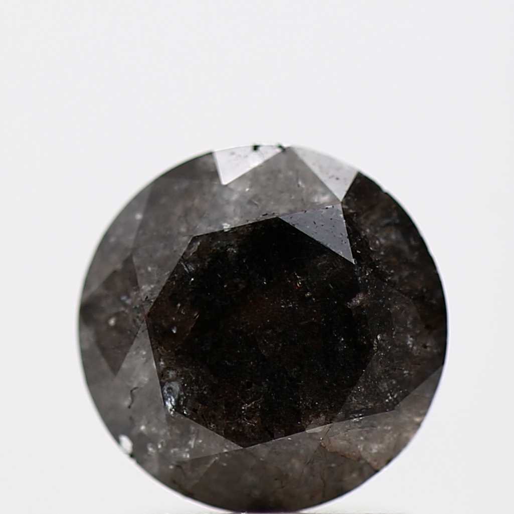 1.15 Carat Fancy Black Round Shape Brilliant Cut Natural Loose Diamond
