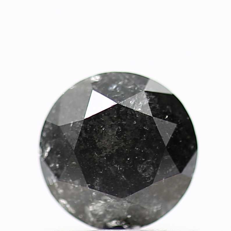 0.70 Carat Fancy Black Round Cut Natural Loose Diamond