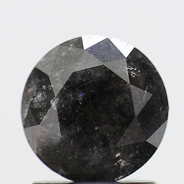 1.14 Carat Fancy Black Round Brilliant Cut Natural Loose Diamond