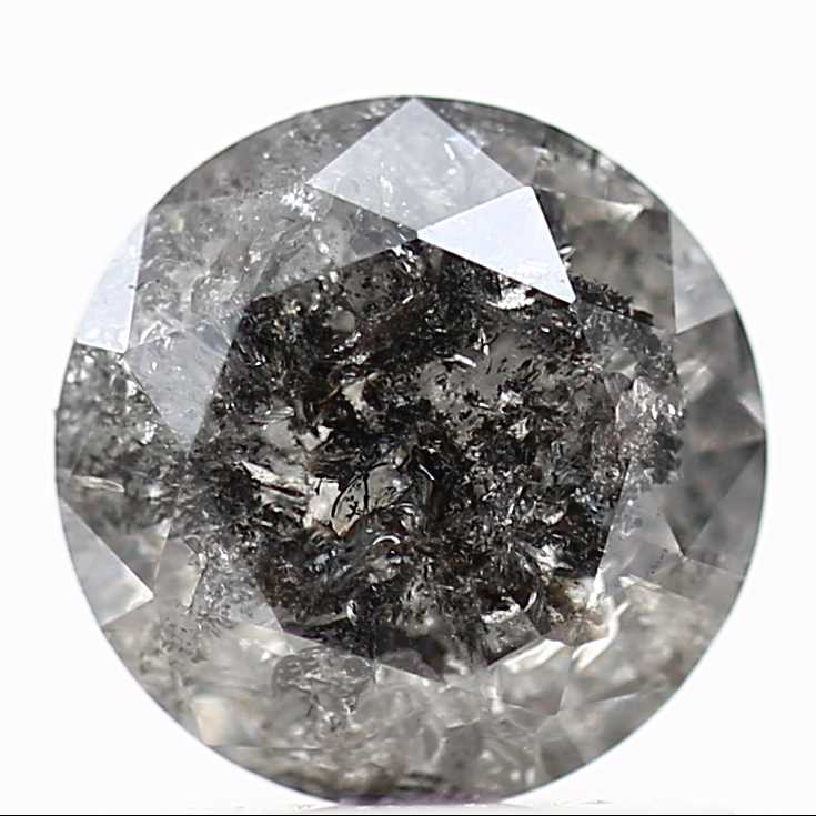 Salt and Pepper Diamond Fancy Gray Color 0.80 CT 6.15 x 3.30 MM Round Brilliant Cut Diamond! Natural Loose Diamond ! Christmas Gift for Her