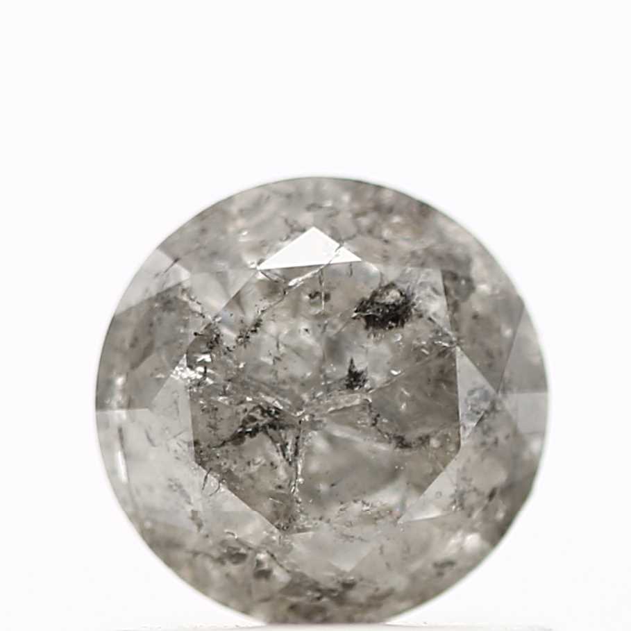 0.67 Carat Fancy Gray Salt and Pepper Round Cut Natural Loose Diamond