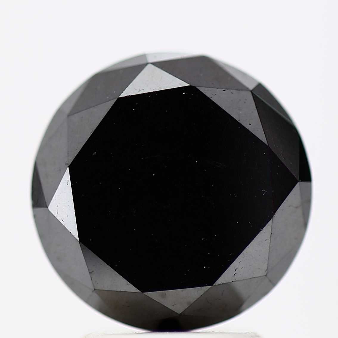 2.74 Carat Fancy Black Round Brilliant Cut Natural Loose Diamond