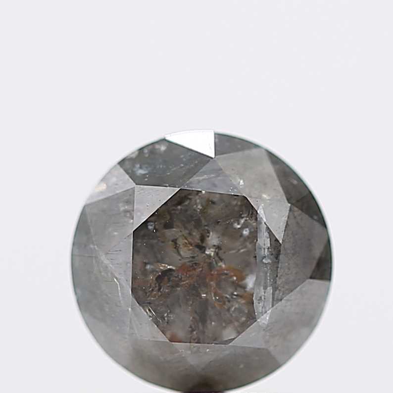Salt And Pepper Diamond Fancy Gray Color 1.79 CT 7.65 x 4.70 MM Round Brilliant Cut Diamond ! Natural Loose Diamond ! Christmas Gift for Her