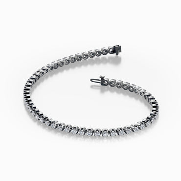 18Kt. White Gold Majestic Precious Round Lab Diamond 7 Inch Long Tennis Bracelet