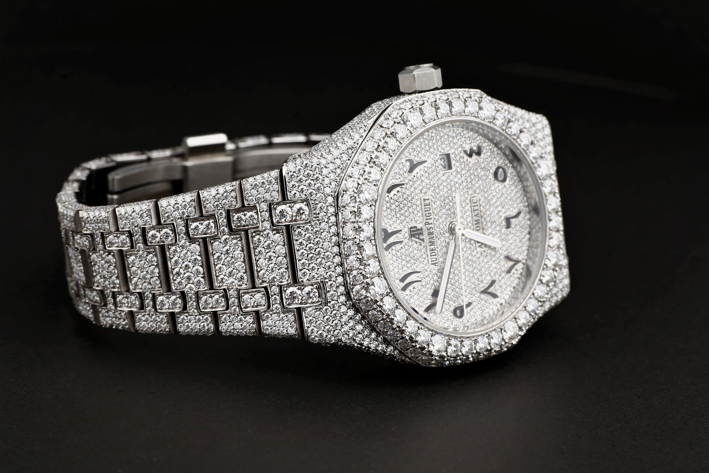Audemars Piguet Luxury Watch in Real VVS Moissanite Diamond, Automatic Watch, Handmade Stainless Steel Watch for Women / Man