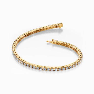18Kt. Yellow Gold Majestic Precious Round Lab Diamond 7 Inch Long Tennis Bracelet