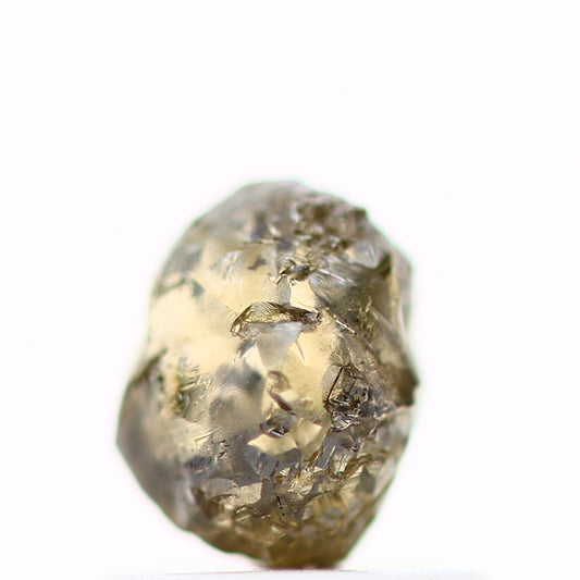 Natura Diamond Raw Fancy Yellow Brown Uncut Diamond 0.89 Carat Design Rough Diamond Engagement Ring