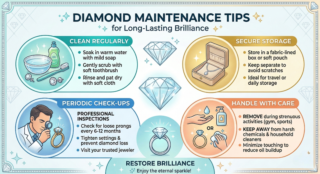 Diamond Maintenance Tips for Long-Lasting Brilliance Shree Diamond Mfg