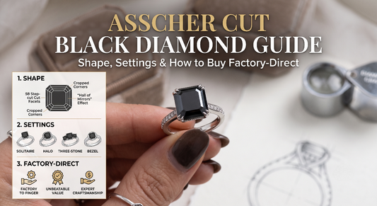 Asscher cut black diamond engagement ring