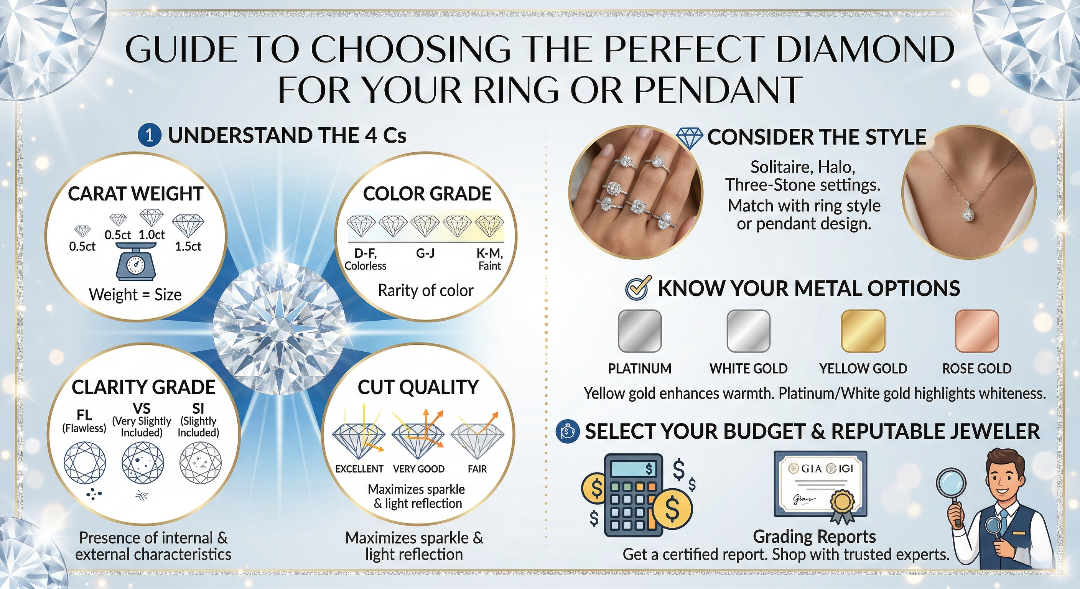 How to Choose the Perfect Diamond for Ring or Pendant – Shree Diamond Mfg
