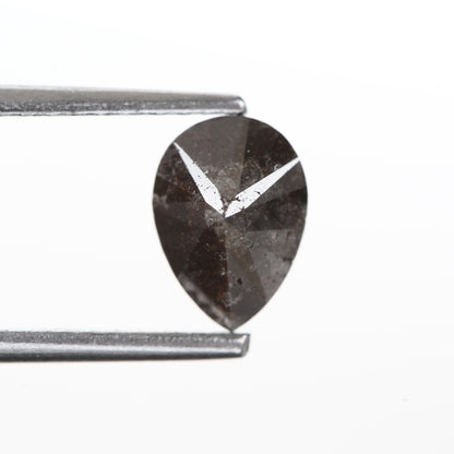0.78 Ct. Pear Full Cut Fancy Natural Black Color Real Diamond 7.10 mm
