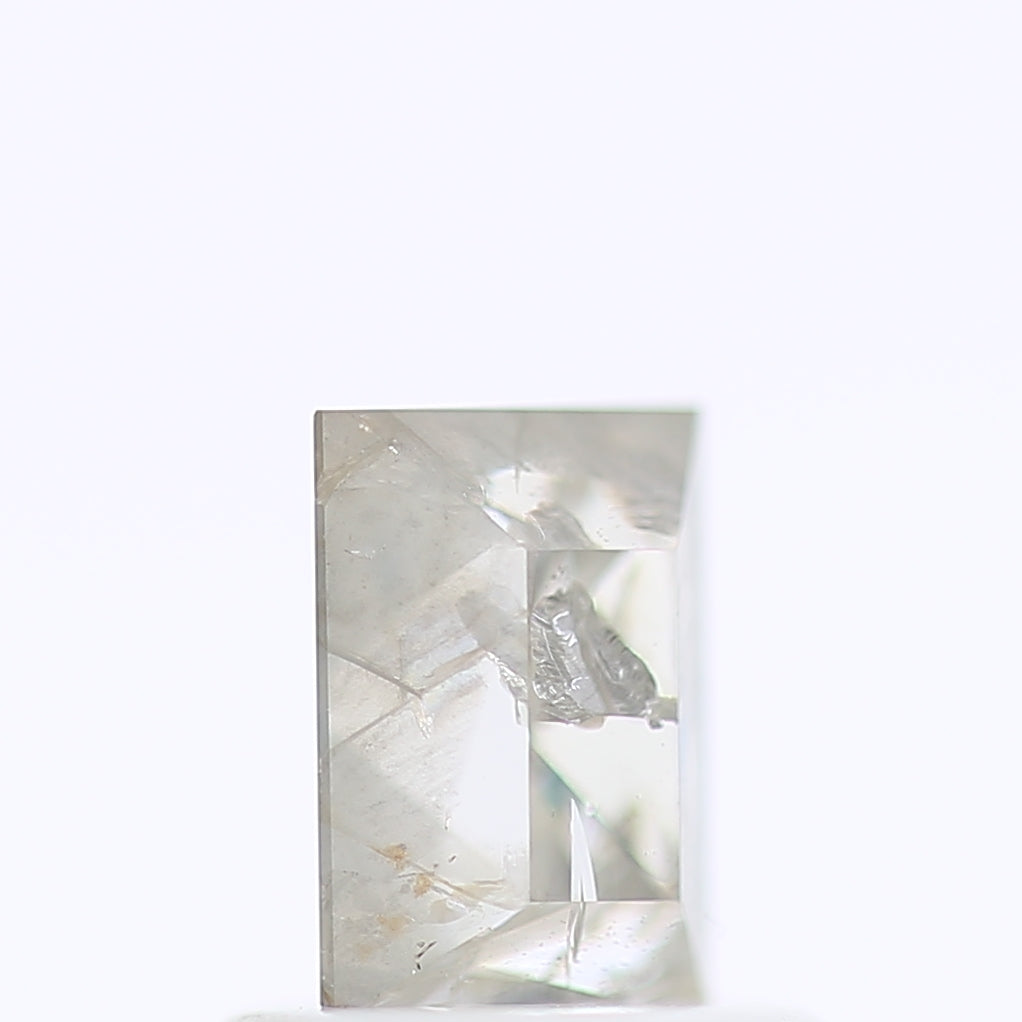 0.78 Ct. Rectangular Shape Fancy Iced Gray Color Natural Diamond 5.70 mm