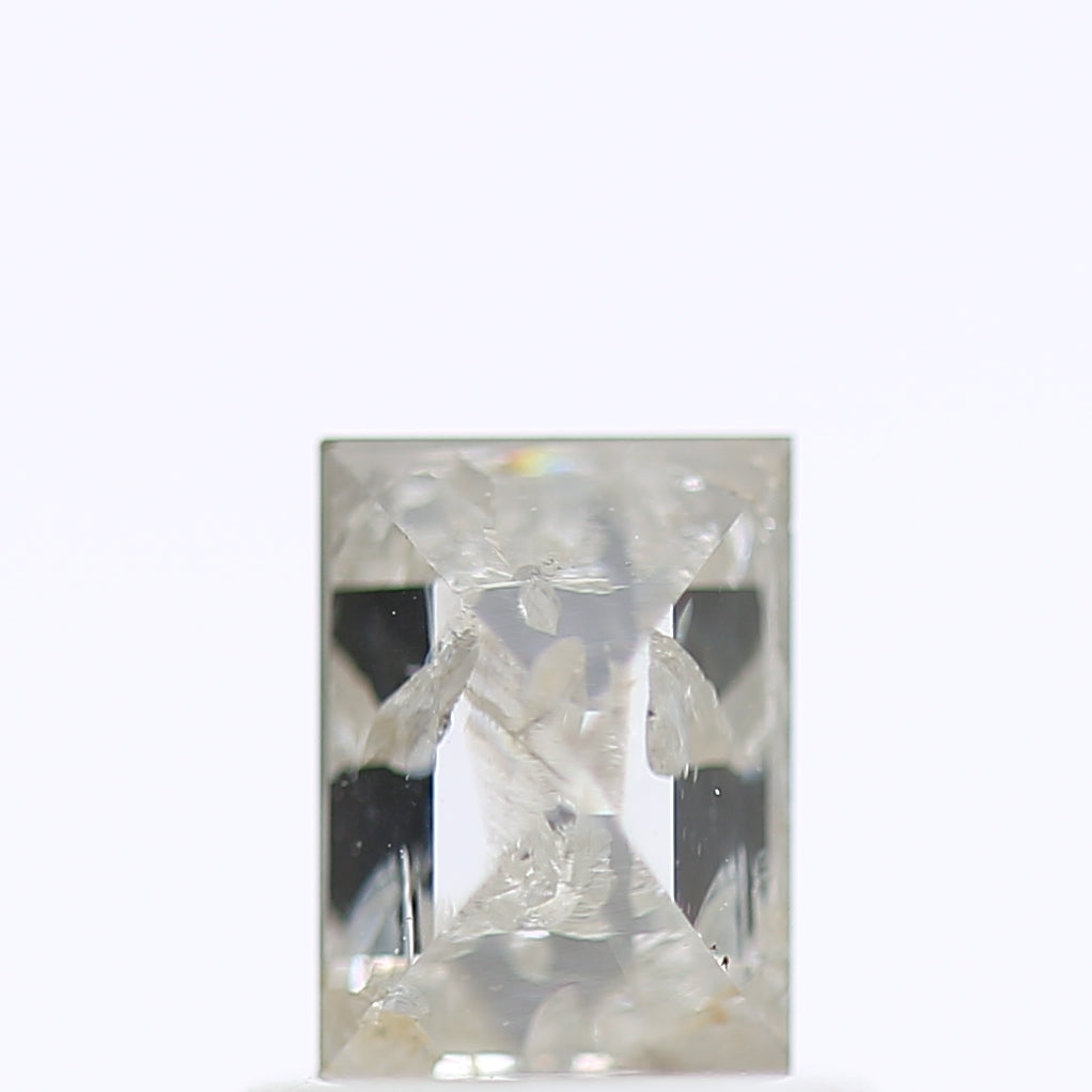 0.78 Ct. Rectangular Shape Fancy Iced Gray Color Natural Diamond 5.70 mm
