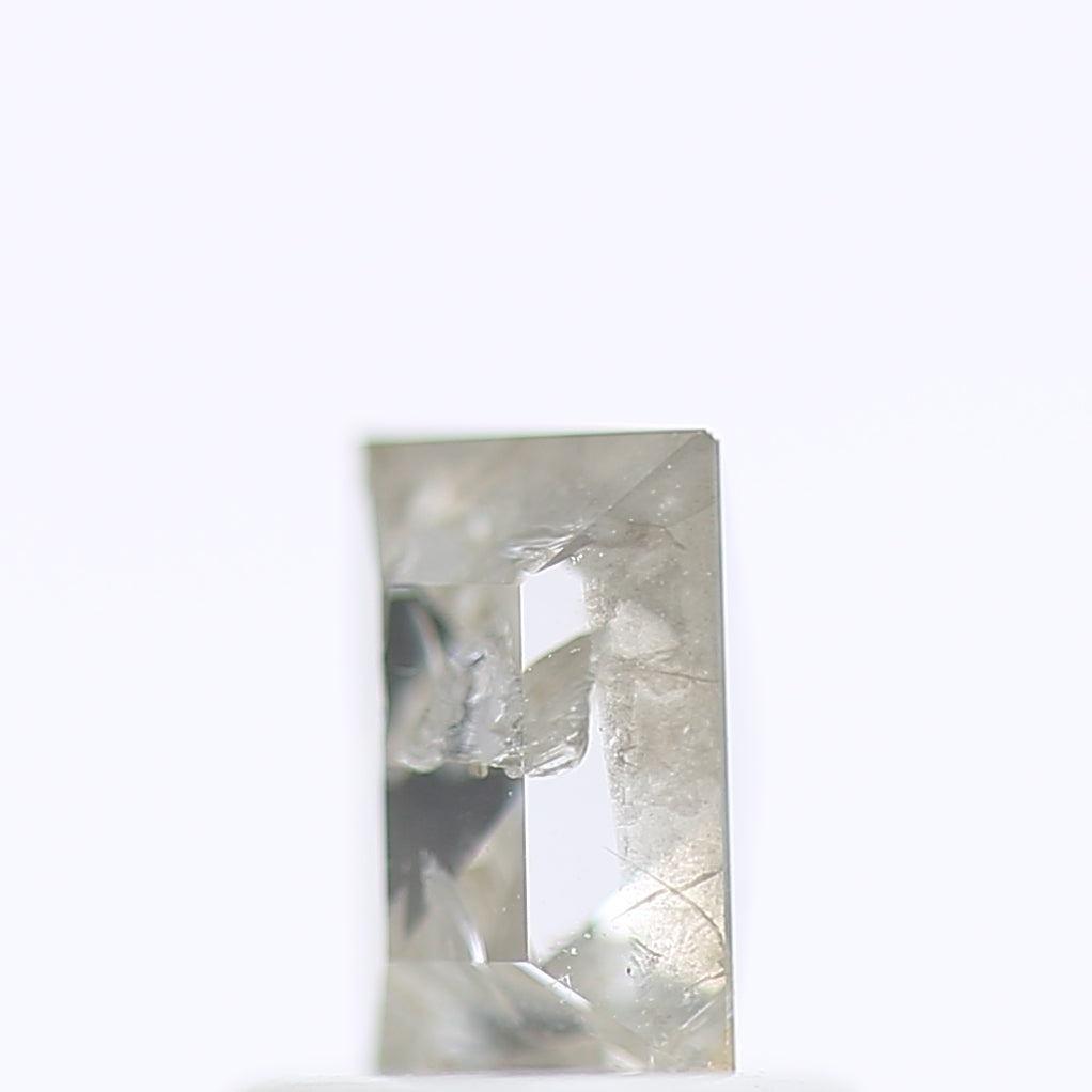 0.78 Ct. Rectangular Shape Fancy Iced Gray Color Natural Diamond 5.70 mm