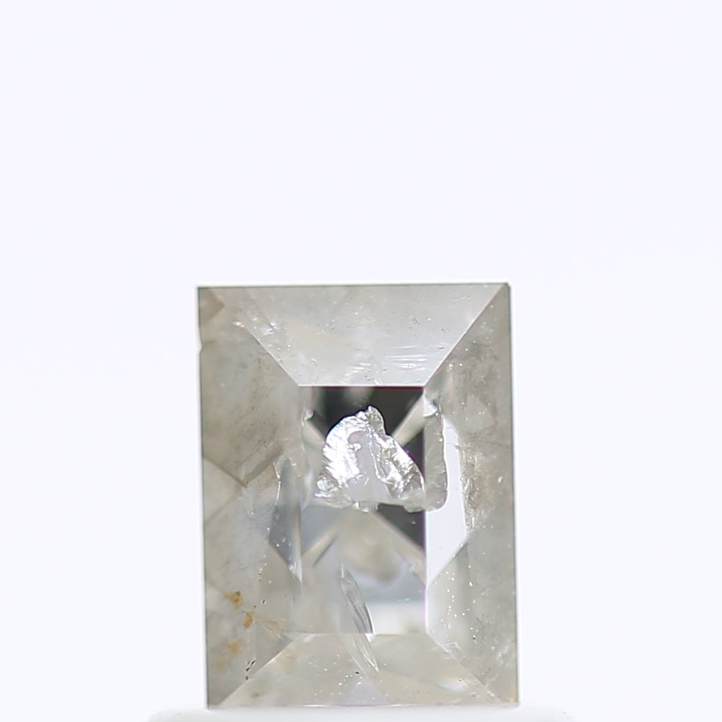 0.78 Ct. Rectangular Shape Fancy Iced Gray Color Natural Diamond 5.70 mm