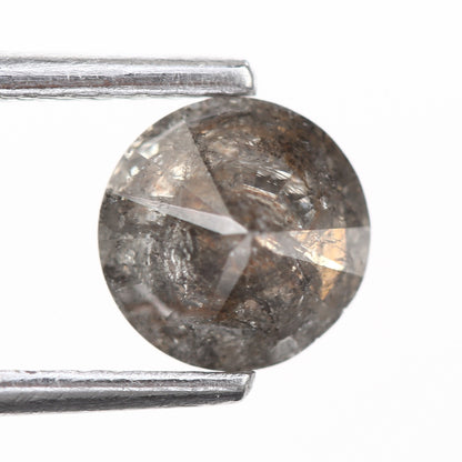 0.88 Ct. Round Brilliant Cut Fancy Orange Black Color Natural Diamond 6.00 mm