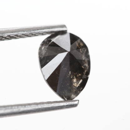0.96 Ct. Pear full Cut Fancy Black Color Natural Diamond 7.60 mm