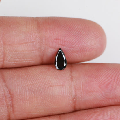 0.41 Ct. Fancy Black Color Natural Pear Full Cut Natural Diamond 7.0 mm