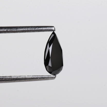 0.41 Ct. Fancy Black Color Natural Pear Full Cut Natural Diamond 7.0 mm