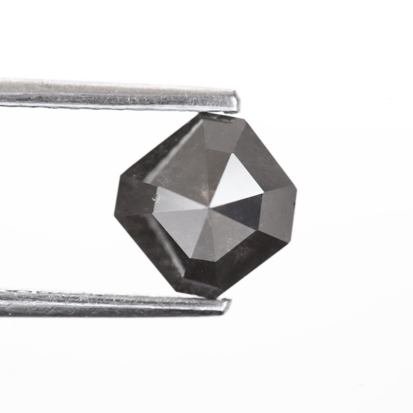 1.21 Ct. Square Emerald Salt and Pepper Fancy Black Color Natural Diamond 6.10 mm