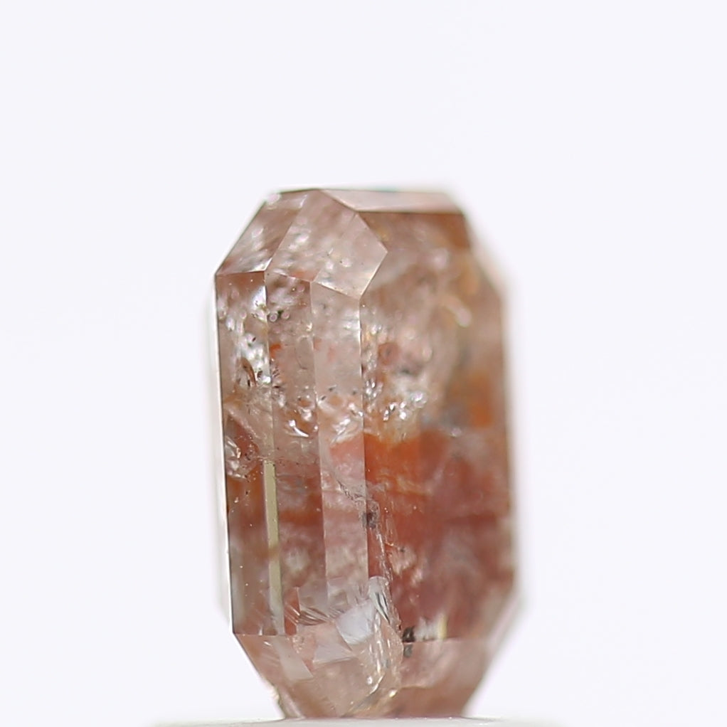 1.36 CT Fancy Red Orange Color Rectuangular Emerald  Cut Natural Loose Diamond