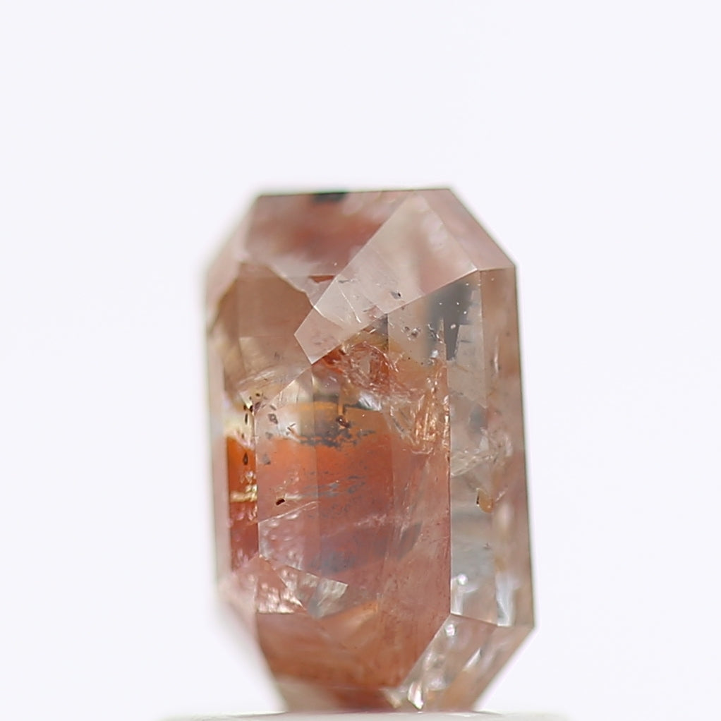 1.36 CT Fancy Red Orange Color Rectuangular Emerald  Cut Natural Loose Diamond