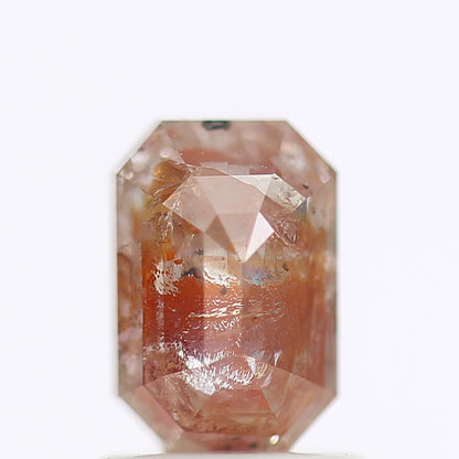 1.36 CT Fancy Red Orange Color Rectuangular Emerald  Cut Natural Loose Diamond