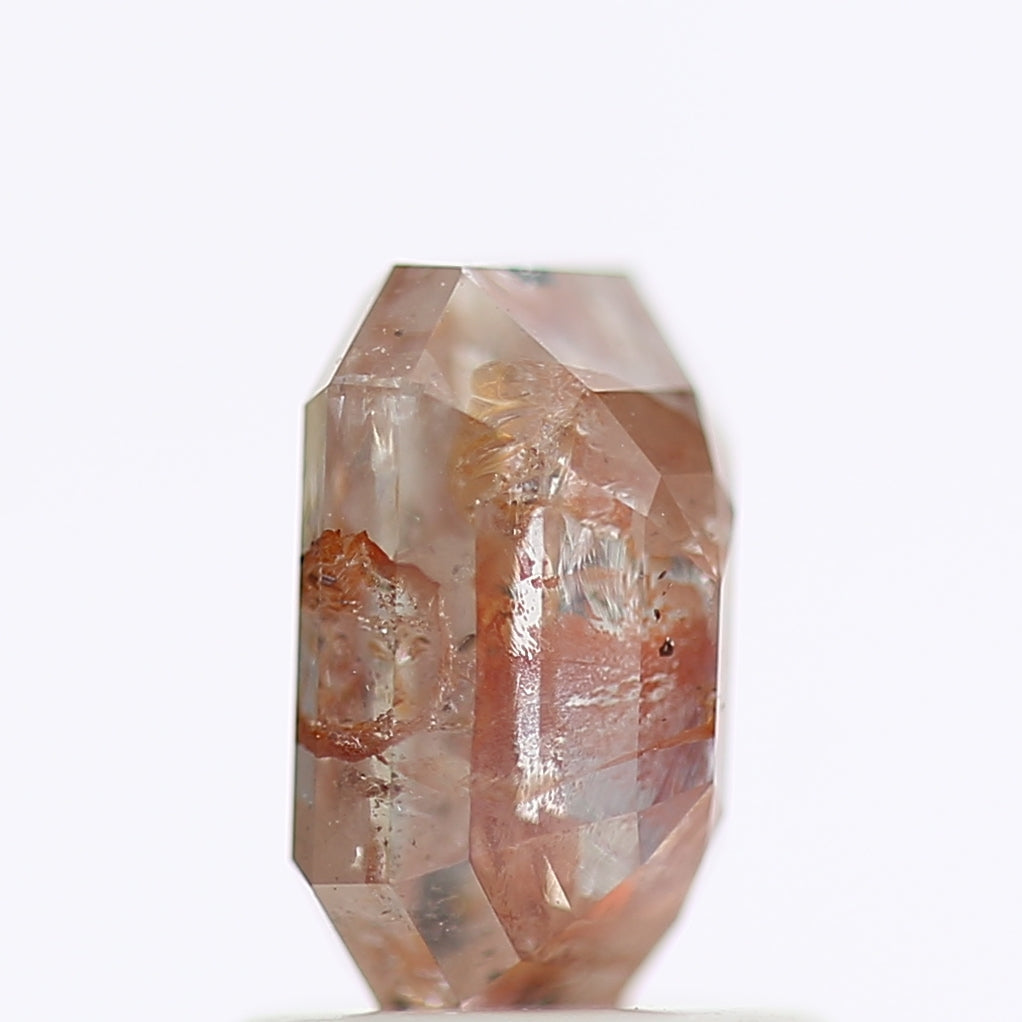 1.36 CT Fancy Red Orange Color Rectuangular Emerald  Cut Natural Loose Diamond