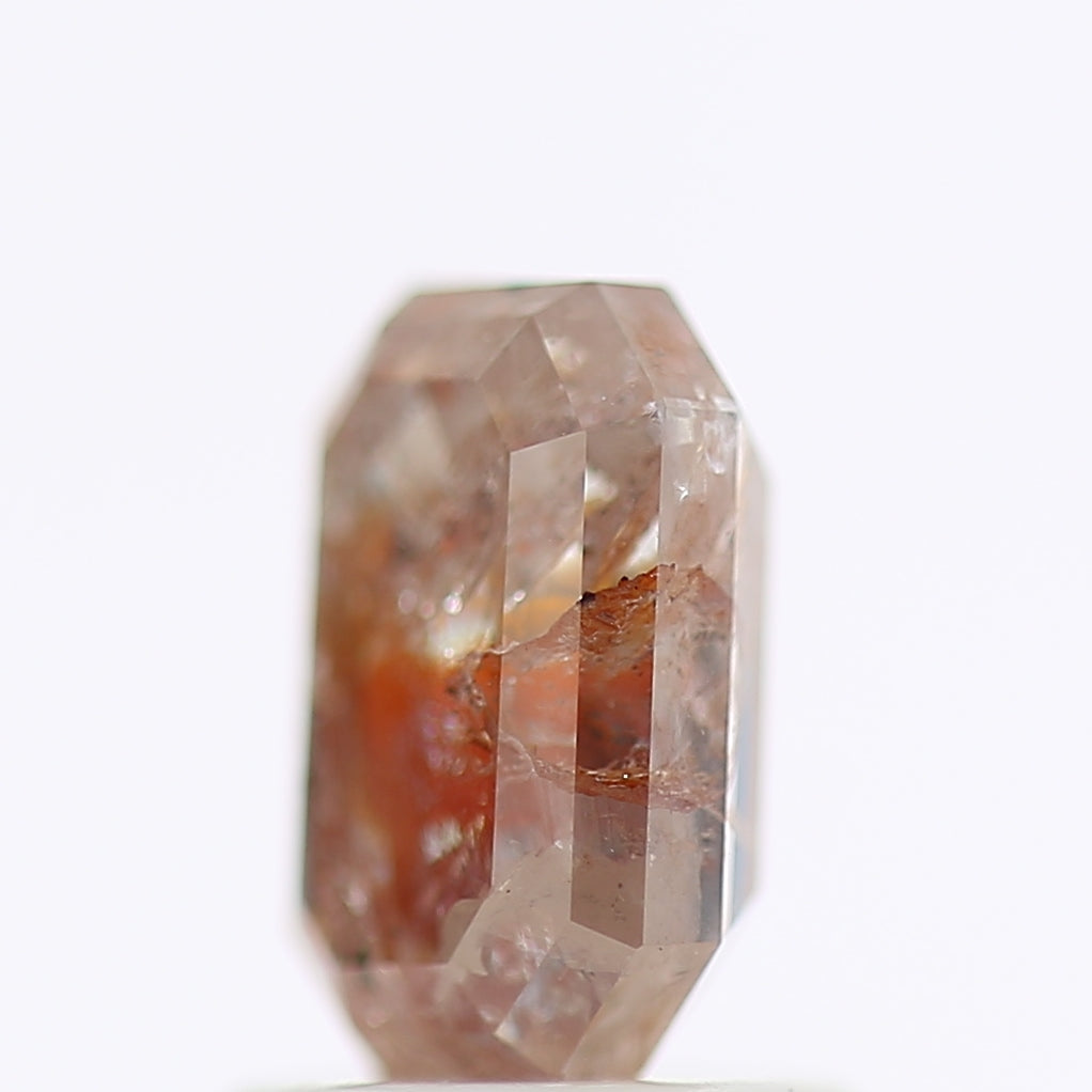 1.36 CT Fancy Red Orange Color Rectuangular Emerald  Cut Natural Loose Diamond