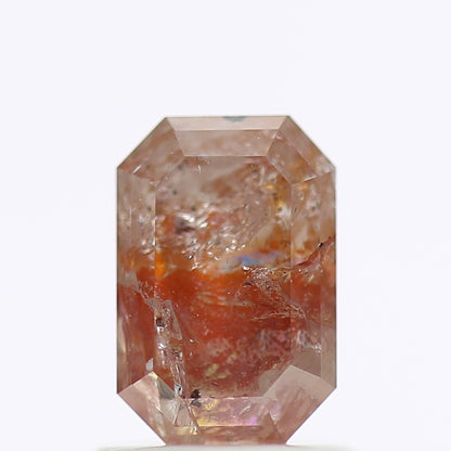 1.36 CT Fancy Red Orange Color Rectuangular Emerald  Cut Natural Loose Diamond