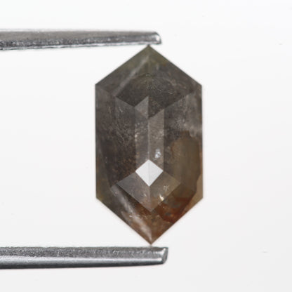 1.42 Ct. Hexagonal Rose Cut Fancy Gray Color Natural Diamond 9.40 mm