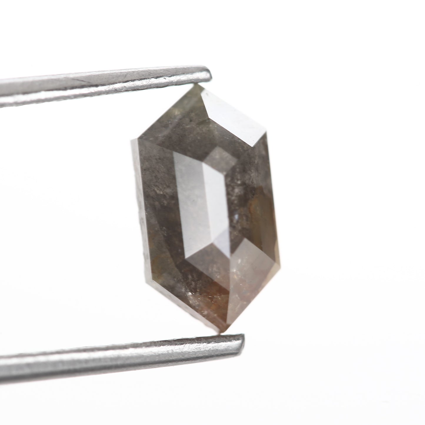 1.42 Ct. Hexagonal Rose Cut Fancy Gray Color Natural Diamond 9.40 mm