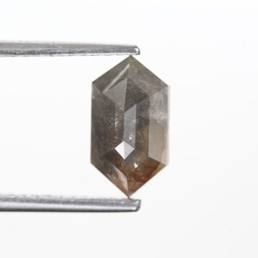 1.42 Ct. Hexagonal Rose Cut Fancy Gray Color Natural Diamond 9.40 mm
