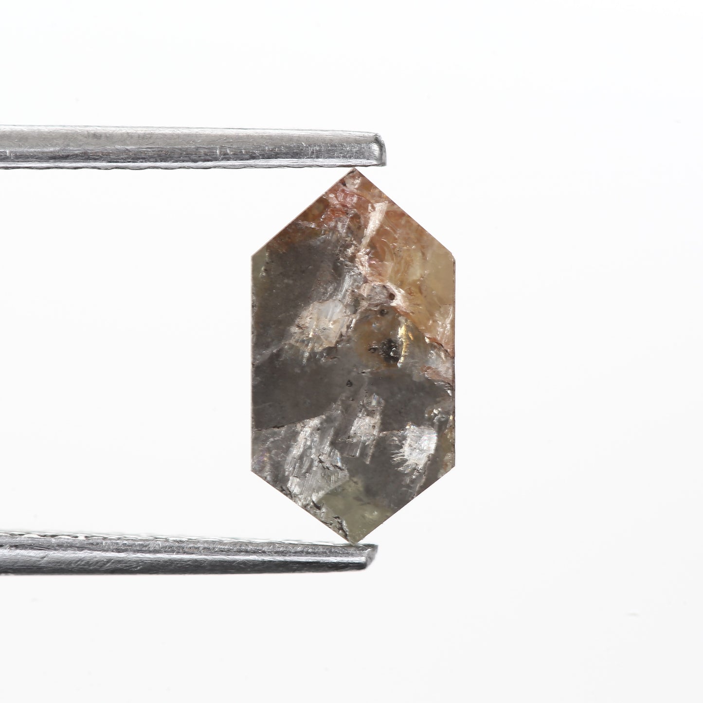 1.42 Ct. Hexagonal Rose Cut Fancy Gray Color Natural Diamond 9.40 mm
