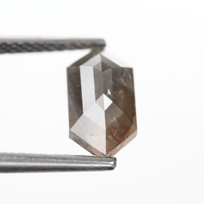 1.42 Ct. Hexagonal Rose Cut Fancy Gray Color Natural Diamond 9.40 mm