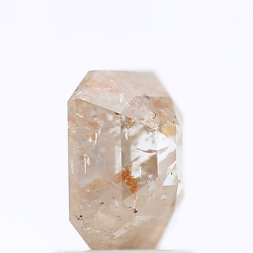 1.47 CT Fancy Peach Orange Color Rectuangular Emerald  Cut Natural Loose Diamond