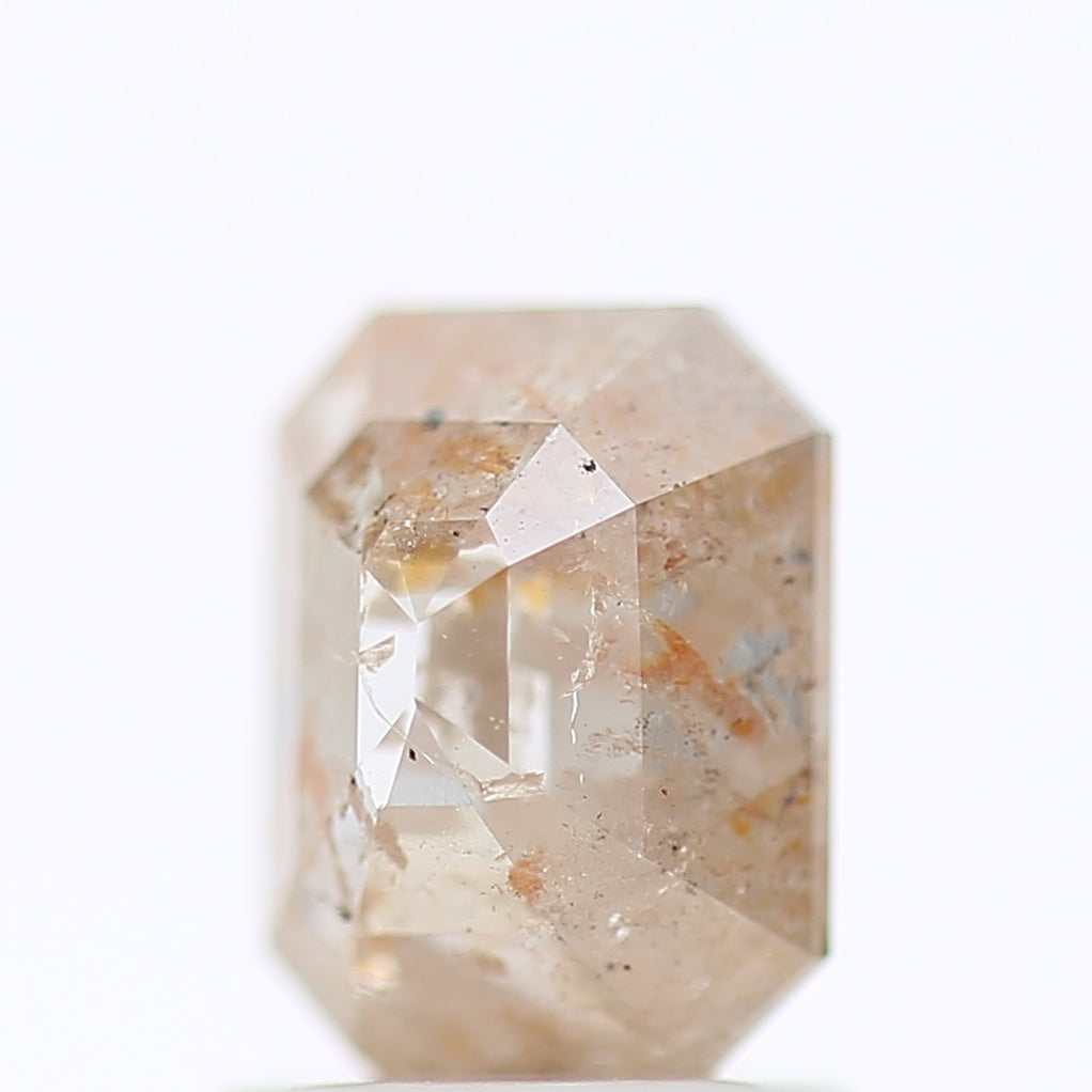 1.47 CT Fancy Peach Orange Color Rectuangular Emerald  Cut Natural Loose Diamond