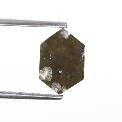 1.56 Ct. Hexagonal Rose Cut Fancy Grayish Yellow Color Natural Diamond 9.20 mm