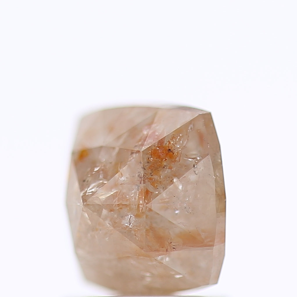 1.58 Ct Fancy Peach Orange Color Squar Cushion Cut Natural Loose Diamond