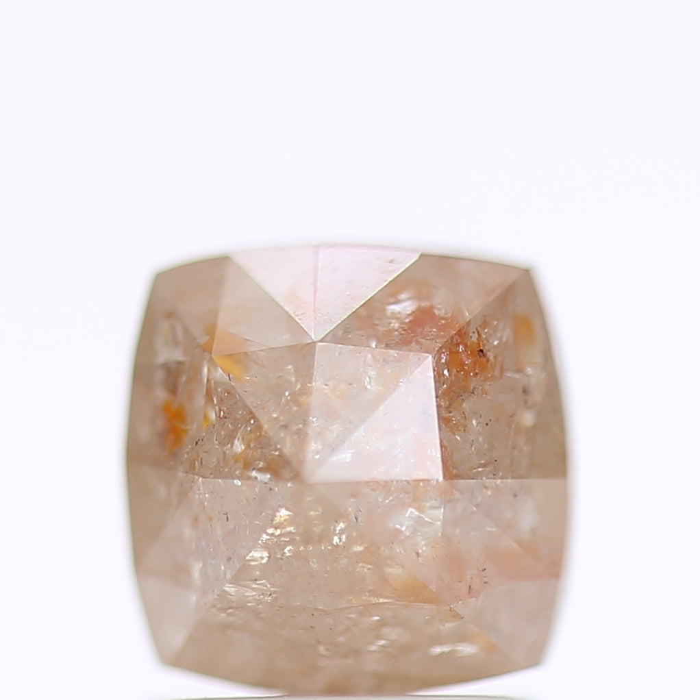 1.58 Ct Fancy Peach Orange Color Squar Cushion Cut Natural Loose Diamond