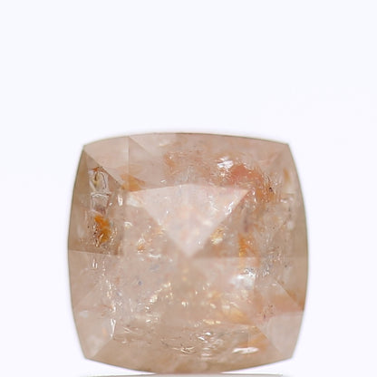 1.58 Ct Fancy Peach Orange Color Squar Cushion Cut Natural Loose Diamond