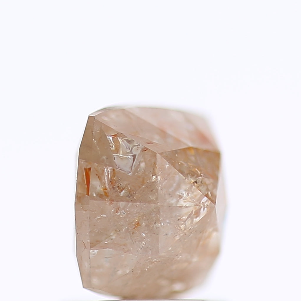 1.58 Ct Fancy Peach Orange Color Squar Cushion Cut Natural Loose Diamond