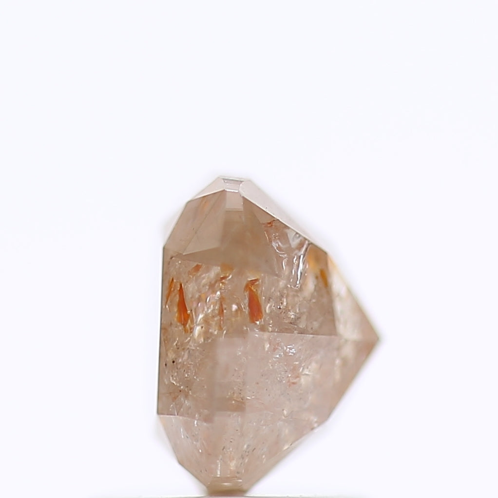 1.58 Ct Fancy Peach Orange Color Squar Cushion Cut Natural Loose Diamond