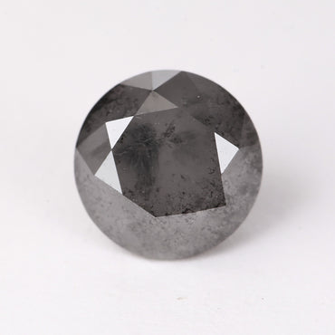 1.95 Ct. Round Brilliant Cut Fancy Dark Gray Color Natural Diamond 7.40 mm