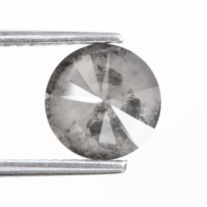 1.95 Ct. Round Brilliant Cut Fancy Dark Gray Color Natural Diamond 7.40 mm