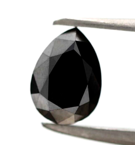 0.89 ct Pear Diamond Fancy Black Color Loose Diamond for Ring