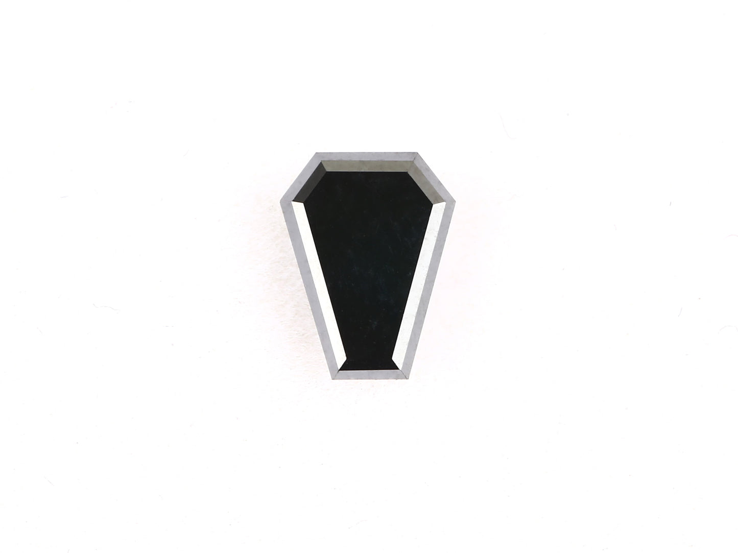 Fancy Black Color Loose Diamond, Coffin Shape 10.00 X 7.00 MM