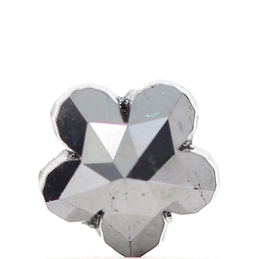 Fancy Black Color Loose Diamond, Natural Flower Shape 4.00 X 4.00 MM