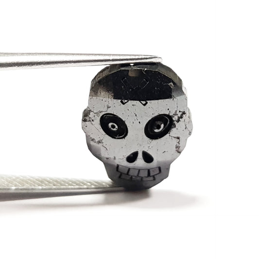 Fancy Black Color Loose Diamond, Skull Shape 9.00 X 7.00 MM